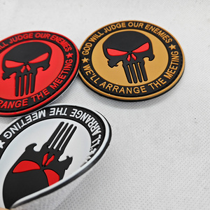 Cổ <span class=keywords><strong>Punisher</strong></span> <span class=keywords><strong>Skull</strong></span> 3D PVC cao su ren các bản vá lỗi với móc huy hiệu 8*8cm - Product Image 2