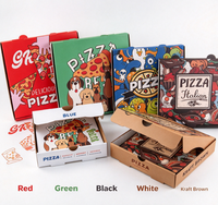 Boîtes à pizza avec logo 18 pouces 35 cm en carton ondulé pour frites et hamburgers, emballage personnalisé en papier kraft, vente en gros Eco7 12 14 15