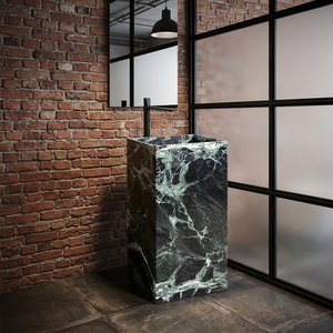 Elegante Lavabo Freestanding in Marmo Verde Alpi per Bagni di Lusso, Hotel e Ville - Product Image 6