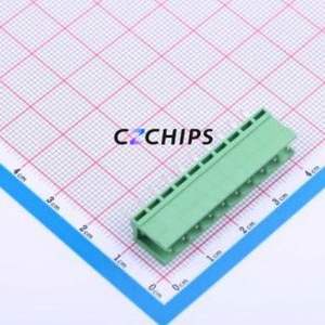 JL396V-39610G01 Plug-in Terminal Block Through hole,P=3.96mm Connector Board-to-Board / Socket - Open 1x10P 3.96mm Green - Product Image 1