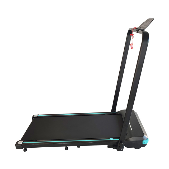Electric Treadmill Under Desk Walking Pad 2-in-1 Folding Remote Control LED Light 3 Levels Manual Incline Speed Adjustment