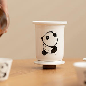 Juego de té de viaje de cerámica portátil con diseño de Panda, taza rápida para invitados para uso doméstico y al aire libre, taza de té de Kung Fu exclusiva Personal - Product Image 3