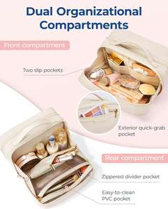 2025 Custom <b>Large</b> Capacity Water Resistant Foldable Wide-Open PU Makeup Organizer Zipper Closure New Design Cute Travel <b>Cosmetic</b> - Product Image 2
