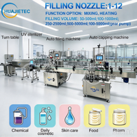 Machine de remplissage automatique de flacons de lotion HUAJIETEC, machine de bouchage automatique de flacons en plastique avec pompe à piston de conception avancée
