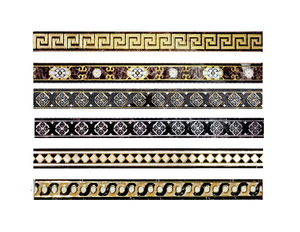 Carreaux de céramique argentés dorés à motif de bordure 40x600 mm, bordures de carreaux muraux pour salon, bordures de toit décoratives modernes <span class=keywords><strong>en</strong></span> métal - Product Image 5