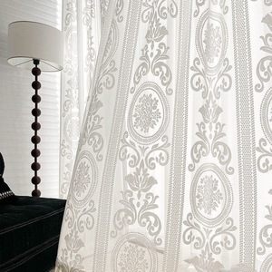 Rideau brodé sur mesure, style <span class=keywords><strong>Versailles</strong></span>, rose embossée vintage française, voile en cachemire rétro - Product Image 2
