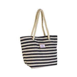 Sedex Bsci Factory Luxury <b>Women</b> Trendy Bling Foil Printed Striped Rope Handle Luxury Beach <b>Bag</b> - Product Image 1