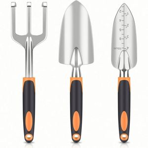 Offre Spéciale – Ensemble d'outils de jardinage à batterie en acier inoxydable de qualité industrielle avec manche en caoutchouc, comprenant une houe, une pelle, un désherbeur et un râteau – Personnalisable OEM - Product Image 4