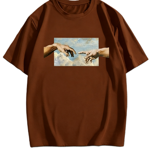 T-shirt graphique « <span class=keywords><strong>La</strong></span> <span class=keywords><strong>Création</strong></span> <span class=keywords><strong>d</strong></span>'<span class=keywords><strong>Adam</strong></span> » – Art Renaissance, Peinture Classique, Coton Oversize, Manches Courtes, Streetwear, Haut <span class=keywords><strong>D</strong></span>écontracté - Product Image 3