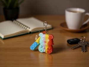 Porte-monnaie anti-stress Ours, mini, motif dessin animé, fermeture à fermoir, unisexe, avec chaîne, en tissu non tissé, doublure polyester - Product Image 2