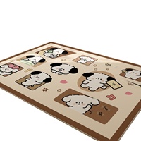 Tapis de dessin animé mignon antidérapant facile d'entretien pour chambre à coucher, tapis de chevet, tapis de salon en velours cristal imprimé pour la maison