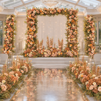 Décoration florale artificielle marron couleur automne pour allée, scène de mariage, arche et centres de table