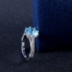Blue Accent Ring for Women Elegant Fashion Proposal Party Finger Accessory Gift - Product Image 2