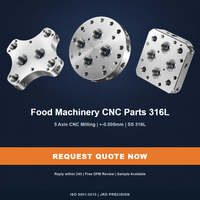 Usinage CNC personnalisé pour le fraisage du cuivre, de l'acier 316, de l'aluminium 6061 7075 +/-0,005 mm ISO 9001 Pièces de machines alimentaires OEM