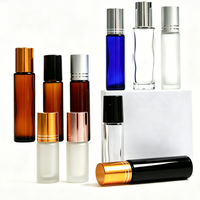 Flacon de parfum vide de luxe en verre avec bille métallique, flacon roll-on rechargeable