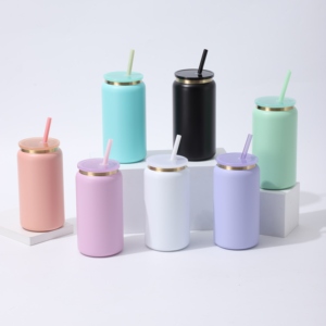 Gobelet isotherme 16 oz - Acier inoxydable blanc mat à double paroi pour sublimation, idéal pour cadeaux - Product Image 1
