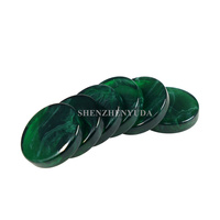 Pions de backgammon en résine verte faits à la main, 39 mm, lisses, classiques, pour jeu de backgammon