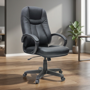 Malaysia Durable Tough PU Leather Modern Design Swivel <b>Office</b> Chair Extra Lumbar Support <b>Adjustable</b> Height for Reception Seating - Product Image 3