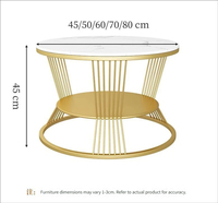Tables basses gigognes modernes nordiques de luxe en marbre blanc et or, écologiques et durables, pour salon