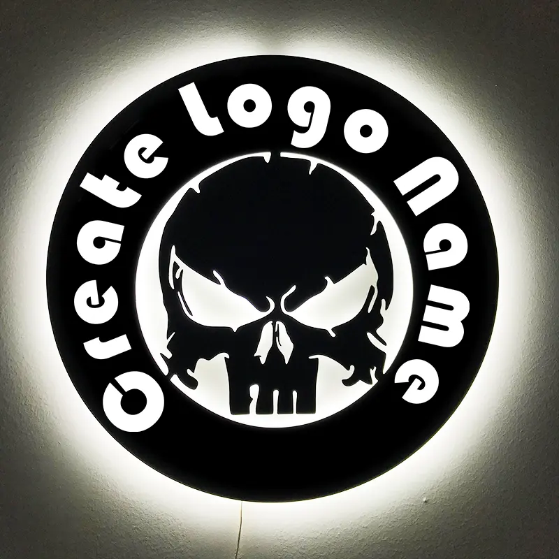 Custom Neon Teken Gepersonaliseerde Metalen Led Licht Led Logo Muur Decor Man Reclame Bord Man Cave Vader 'S Day Cadeau Bedrijf