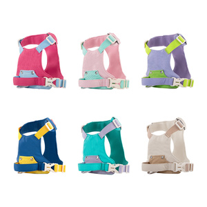 Adjustable <b>No</b> <b>Pull</b> Dog <b>Harness</b> Vest Cute Color Block Pet <b>Harness</b> For Small Breeds Outdoor Walking OEM Custom - Product Image 1