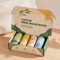 Boîte d'emballage de boissons haut de gamme personnalisée, imperméable, pour jus en conserve et boissons gazeuses, en carton ondulé laminé brillant, pour envoi postal