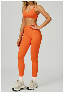 Pantalon de yoga transfrontalier respirant, léger, extensible dans quatre directions, écologique, sans coutures, longueur <span class=keywords><strong>cheville</strong></span>, grande taille, avec bordure contrastante - Product Image 5