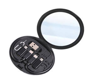 Kit adaptateur multi-câbles de voyage PD 60W 6-en-1 convertisseurs de câble de données de charge boîte de rangement de cartes miroir en cuivre pur pour l'utilisation de l'imprimante - Product Image 1