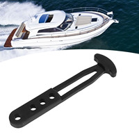 Sangle de fixation pour échelle de bateau en caoutchouc noir, sangle télescopique pour échelle de bateau avec 4 trous de fixation réglables