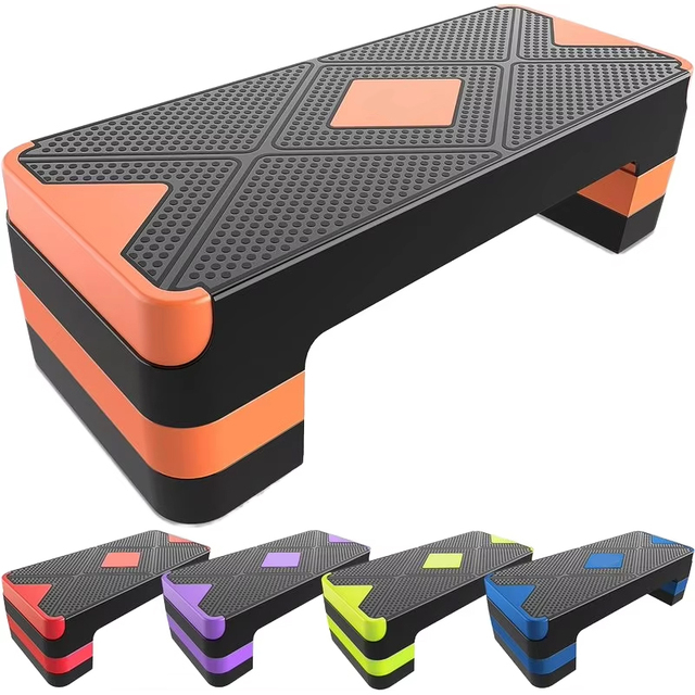 Customized 68cm or 81cm Abs Length Adjustable Height Aerobics Stepper Board Platform for Gym Fitness Exercise Training Equipment