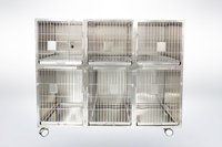 Cage d'élevage vétérinaire respirante en acier inoxydable avec motif solide pour chats pour animaleries