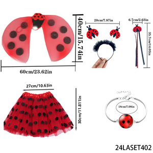 PESENAR Set Costume <span class=keywords><strong>Coccinella</strong></span> con Fascia per Capelli, Ali e Maschera per Travestimenti di Halloween - Product Image 2