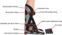 Attelle de nuit souple améliorée HKJD avec sangles réglables pour étirer la fascia plantaire et le tendon d'Achille