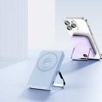 Batterie externe portable haut de gamme personnalisée 5000 mAh 10000 mAh 20000 mAh à charge rapide avec support magnétique puissant pour smartphone