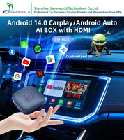 Caja Inalámbrica CarPlay AI 4GB+32GB Android Smart Multimedia Dongle Convierte CarPlay con Cable a Inalámbrico Compatible con YouTube Netflix