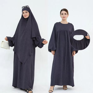 Sharut pakaian muslimah elegan baru untuk wanita Dubai Abaya ibu menyusui doa Khimar Set lurus dua potong - Product Image 2