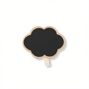 Lavagna in legno ILAN con clip 8,5x8,5 cm a forma di nuvola per artigianato e decorazioni - Product Image 2