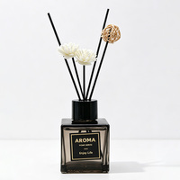 Diffuseur de parfum en bâton avec logo promotionnel, désodorisant d'ambiance 50 ml, longue durée, sans alcool, arôme floral ambré, avec décoration florale