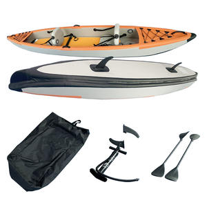 Kayak gonflable en PVC renforcé de <span class=keywords><strong>4</strong></span> + mètres, canoë nautique <span class=keywords><strong>pour</strong></span> 2 <span class=keywords><strong>personnes</strong></span> avec coussin de tréfilage, planche à pagaie, bateau de pêche - Product Image 2