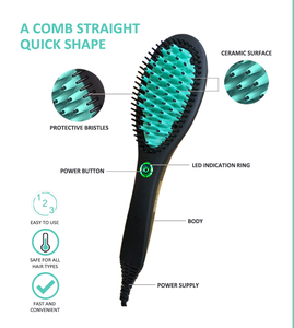 Custom Hair <strong>Brush</strong> Electric Ionic Hair Straightening Comb Private Label Hair Styling <strong>Brush</strong> <strong>Straightener</strong> - Product Image 5