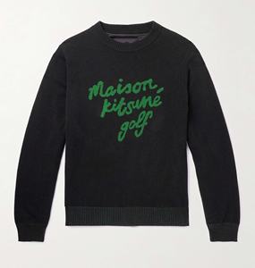 Design personnalisé Logo Nom de marque Motif Laine mélangée Pull en tricot Jacquard Laine Pull de golf pour hommes - Product Image 4