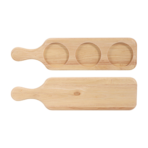 Rubber <strong>Wood</strong> Serving Tray with 3 Ceramic Bowls <strong>Wood</strong> <strong>Plate</strong> and Ceramic Dip Bowl Set - Product Image 6