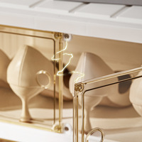 Étagères à chaussures magnétiques transparentes pliables rectangulaires à 2 rangées, grand meuble de salon moderne de luxe, rangement de chaussures en PP pour placard
