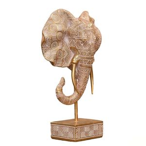 Ornamenti a Forma di <span class=keywords><strong>Testa</strong></span> di <span class=keywords><strong>Elefante</strong></span> Dorata <span class=keywords><strong>in</strong></span> Stile Nordico, Decorazione Creativa per Soggiorno e Ingresso, Regalo Portafortuna per il Business - Product Image 2