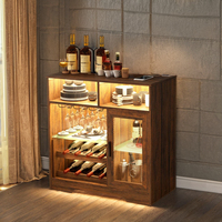 Mini armoire murale pliante Comptoir de bar Rangement du vin en bois Support latéral de luxe pour la maison Mini Bar Meubles de luxe en MDF