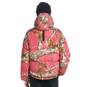 Men's Custom Sustainable Fabric Real <b>Tree</b> Camo Bubble Coat Padded Duck Winter Warm Puffer Jacket Hooded Front Logo for Hunting - Product Image 4