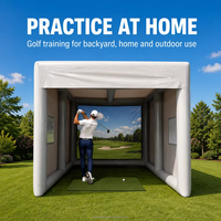 Cage de simulation de golf gonflable en PVC la plus vendue, tente de frappe de golf portable avec logo personnalisé pour l'entraînement à domicile et en jardin