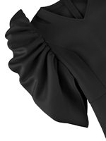 Robes de cocktail élégantes pour femmes, longueur midi, découpe, noir, 4XL