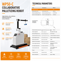 Robot collaboratif de palettisation industriel à 6 axes, charge utile de 50 kg, moteur en acier inoxydable pour l'empilage de sacs d'engrais chimiques et de sel