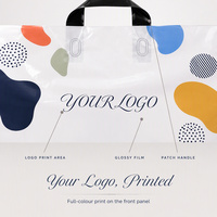 Sac de shopping pliable en plastique avec poignée découpée, imprimé avec logo personnalisé, adapté aux sacs à main de boutiques de détail